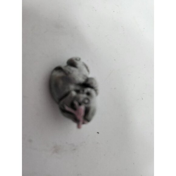 VINTAGE 95 Fine Pewter Sleeping Baby Girl Elephant With Pink Bow Collectible 1" - Picture 4 of 7